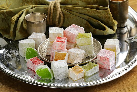 A plate of Turkish Delights that have a rich history that can be traced back to the Ottoman empire