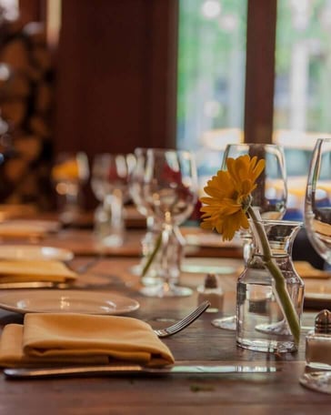 Table ready for a Turkish lunch at Bodrum NYC